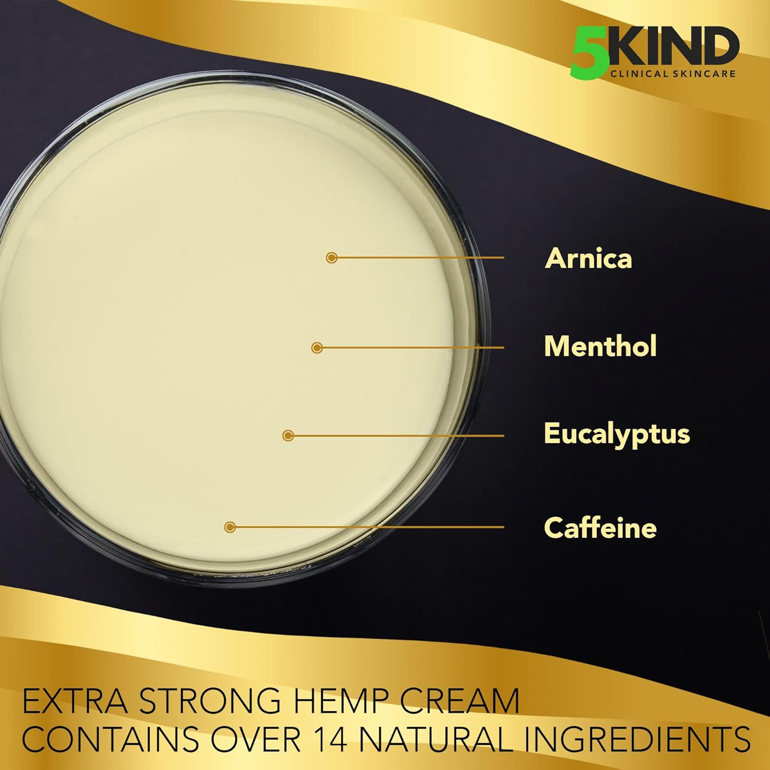 5kind Extra Strong Hemp Cream - High Strength Hemp Oil Formula - Joint & Muscle, Back Pain, Relief for Sore Muscles, Soothe Feet, Knees, Neck, Shoulders - Rich in Natural Extracts