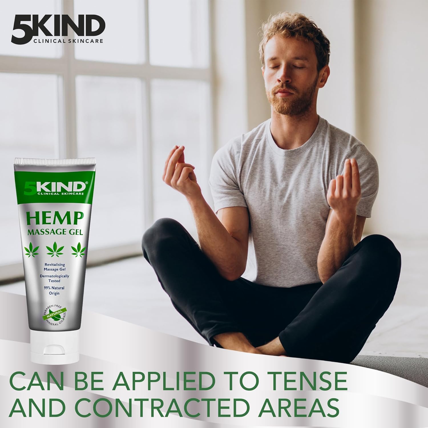 5kind Hemp Active Gel 100ml - High Strength Hemp Oil Formula - Natural Hemp Massage Gel