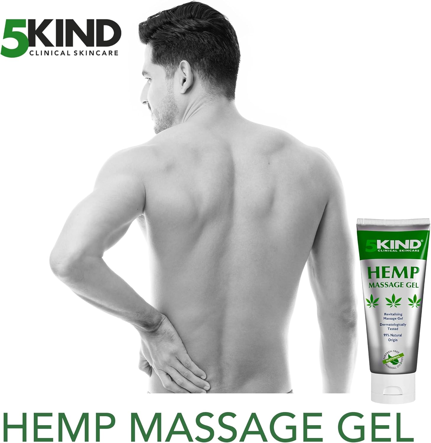 5kind Hemp Active Gel 100ml - High Strength Hemp Oil Formula - Natural Hemp Massage Gel