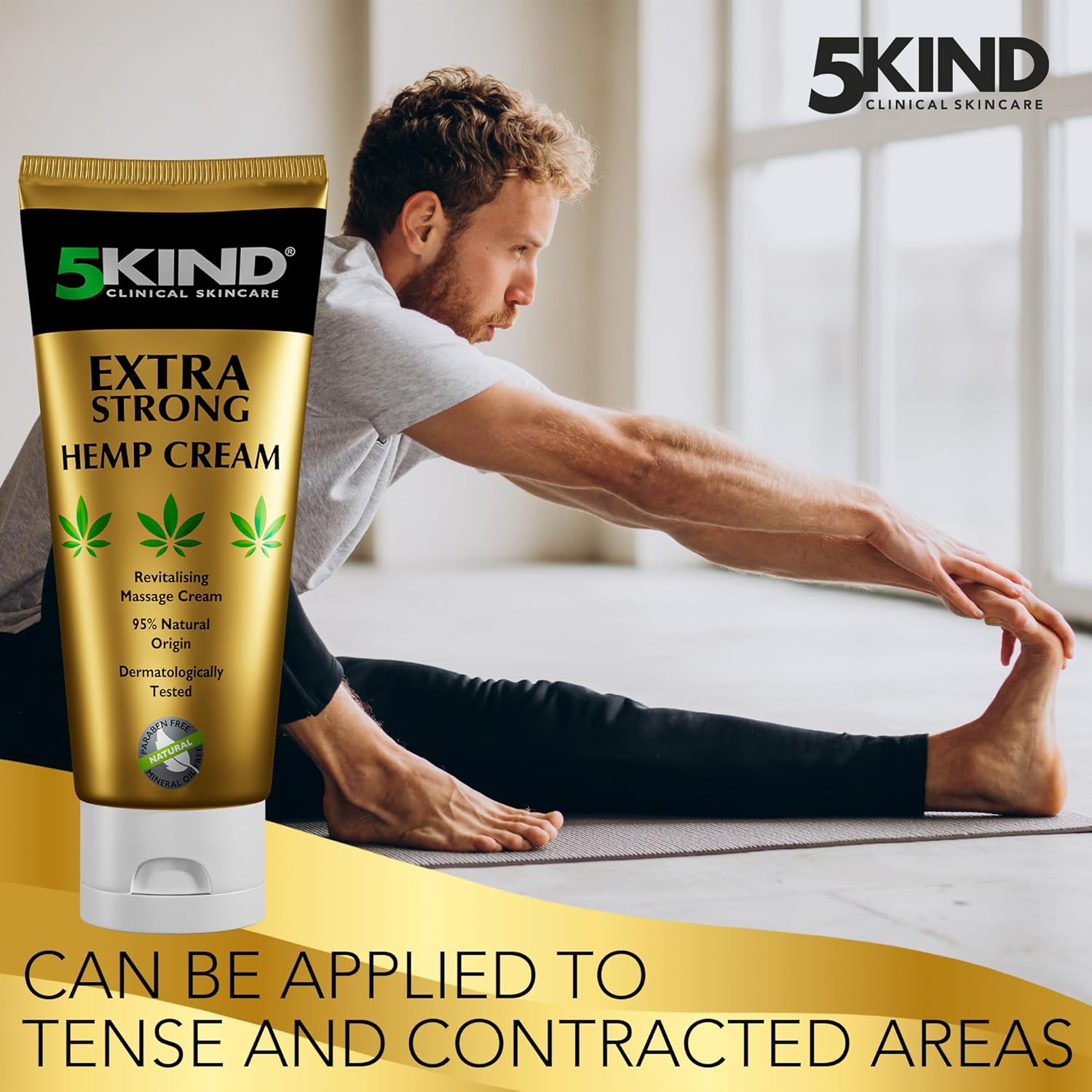 5kind Extra Strong Hemp Cream - High Strength Hemp Oil Formula - Joint & Muscle, Back Pain, Relief for Sore Muscles, Soothe Feet, Knees, Neck, Shoulders - Rich in Natural Extracts