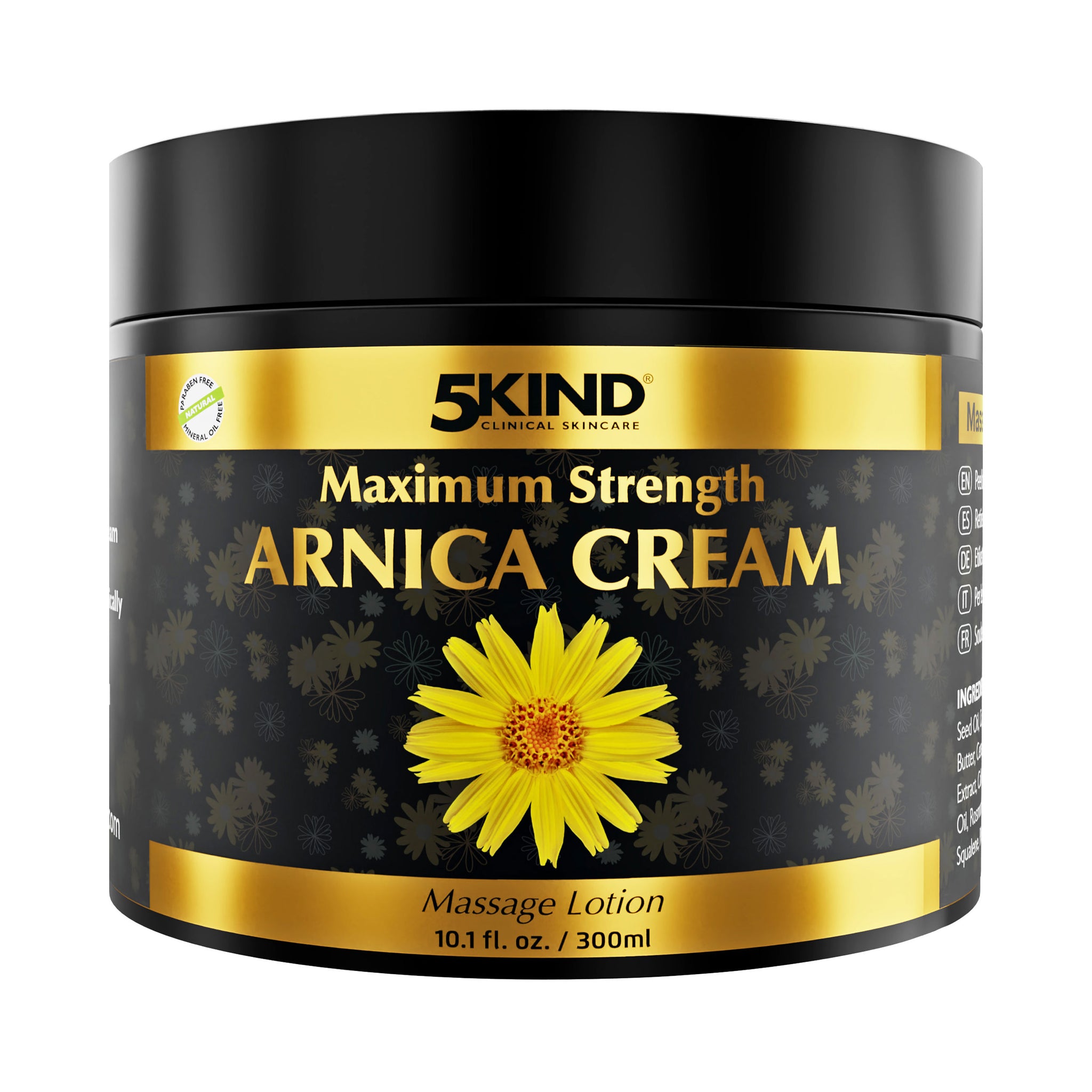 5kind Extra Strong Arnica Cream Massage Lotion 100ml - Fast Acting Arnica Cream for Bruising and Swelling - Intensive Arnica Montana Extract Bruise Cream - Natural Muscle Cream for Muscles & Joints